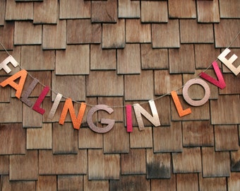 Falling in Love Glitter Banner