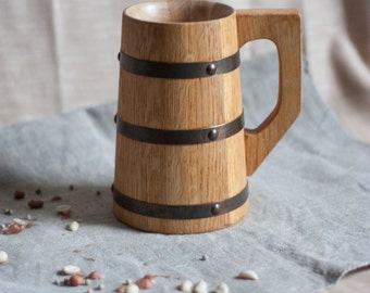 Hobbit Wooden Beer Mug, Lord Of The Rings Mug, 0.7 L (23 oz), Beer Tankard, Beer Mug, Wooden Mug, Wedding Gift, Personalized Hobbit Mug
