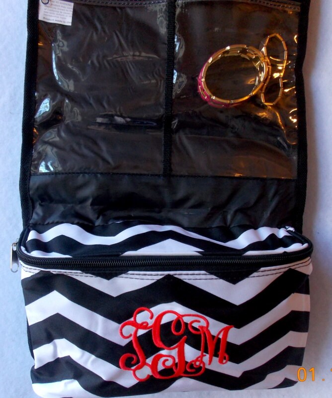 Monogrammed Bag Monogrammed Jewelry Organizer by TurtleCoveStudio