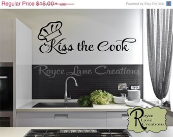 Vacation Sale  Kiss the Cook Vinyl Wall  Decal Kitchen  