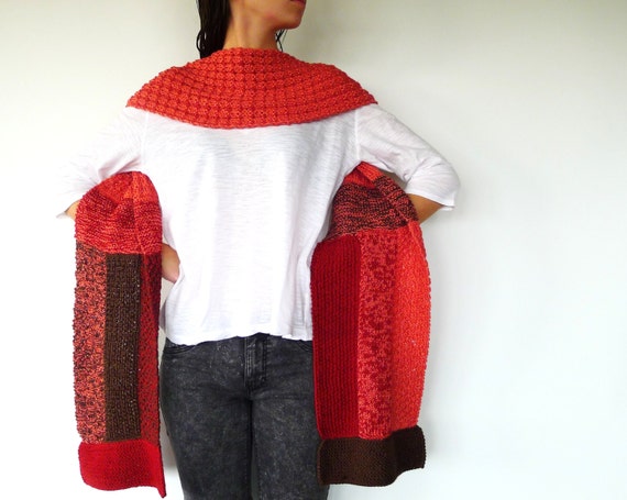Bufanda de colores para mujer. Bufandas modernas. Bufandas originales hechas a mano. Bufandas