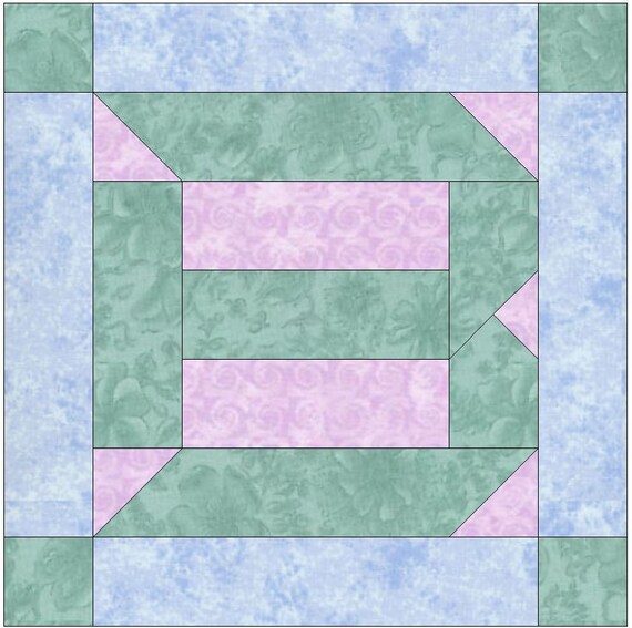 Letter B Paper Piece Foundation Quilting Block Pattern