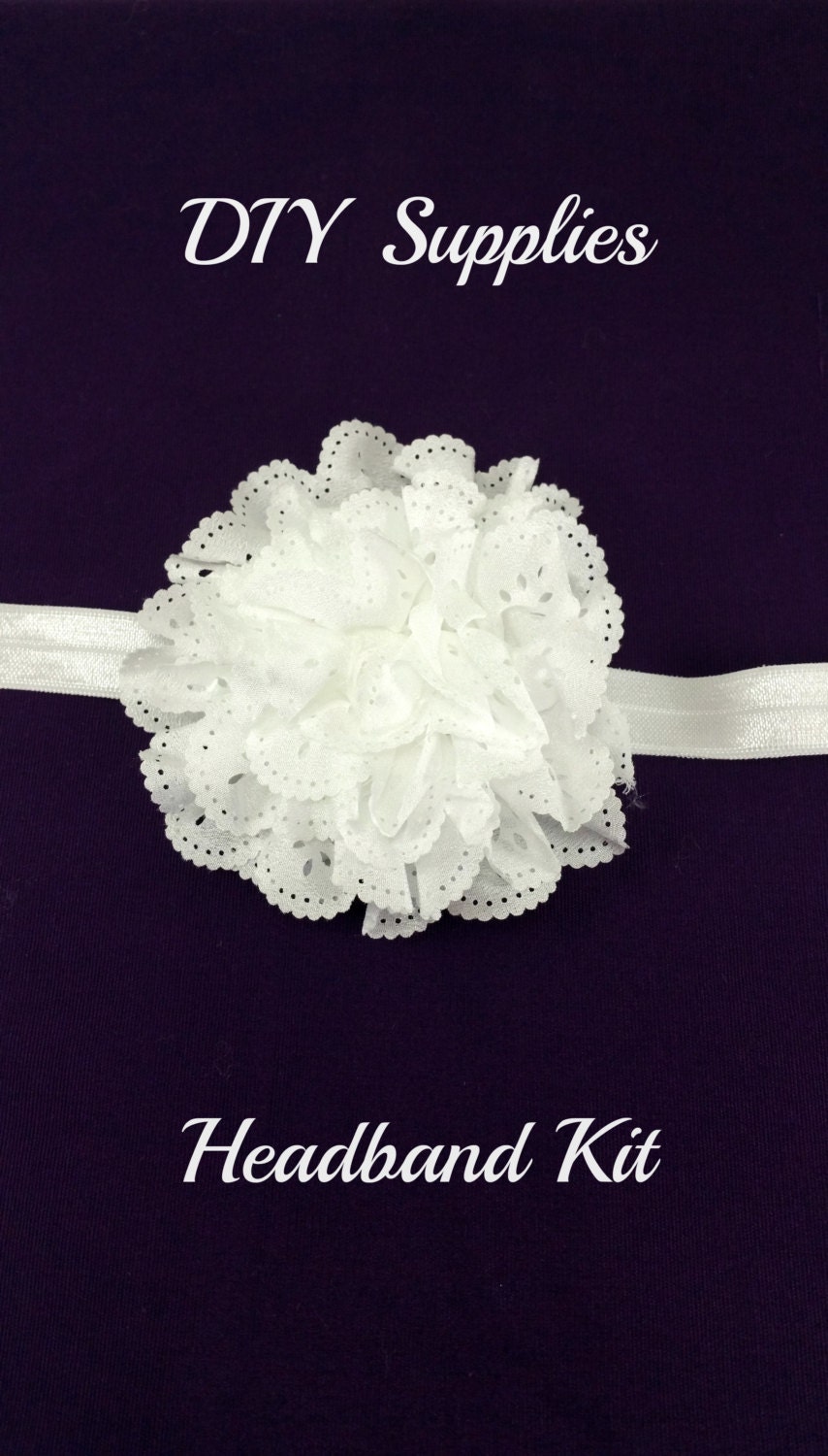 White eyelet headband kit DIY headband kit Baby girl