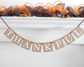 Thankful banner, fall banner, fall decor, fall decorations, thankful sign, Thanksgiving banner, Be Thankful, thanksgiving decoration