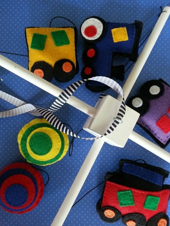 Felt Train Baby Mobile / Baby Shower Gift / by ZillyGrilDesigns