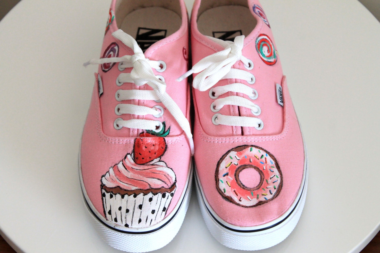 Cupcake Donut Sweet Handpainted Shoes Handpainted Vans