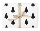 Pine Christmas Tree Wrapping Paper - Black and White Xmas Pattern Modern Chic Party Gift Wrap