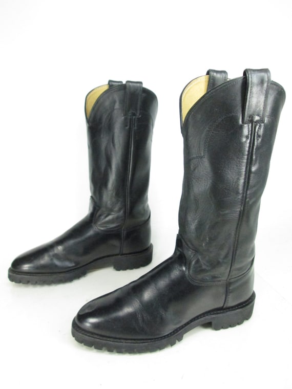 vibram cowboy boots black
