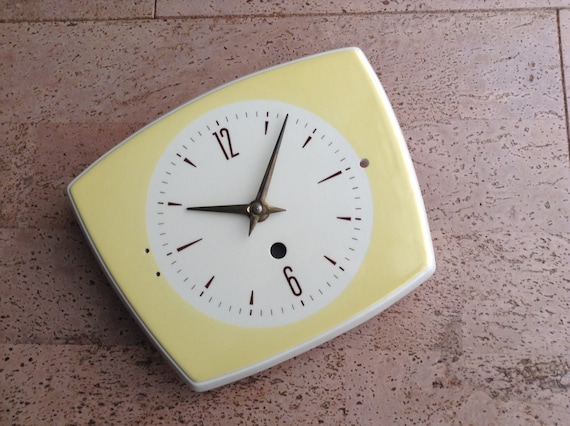 1950s Kitchen Clock Vintage Ceramic Clock Made In By SweetPicking   Il 570xN.743240614 Ss6r 