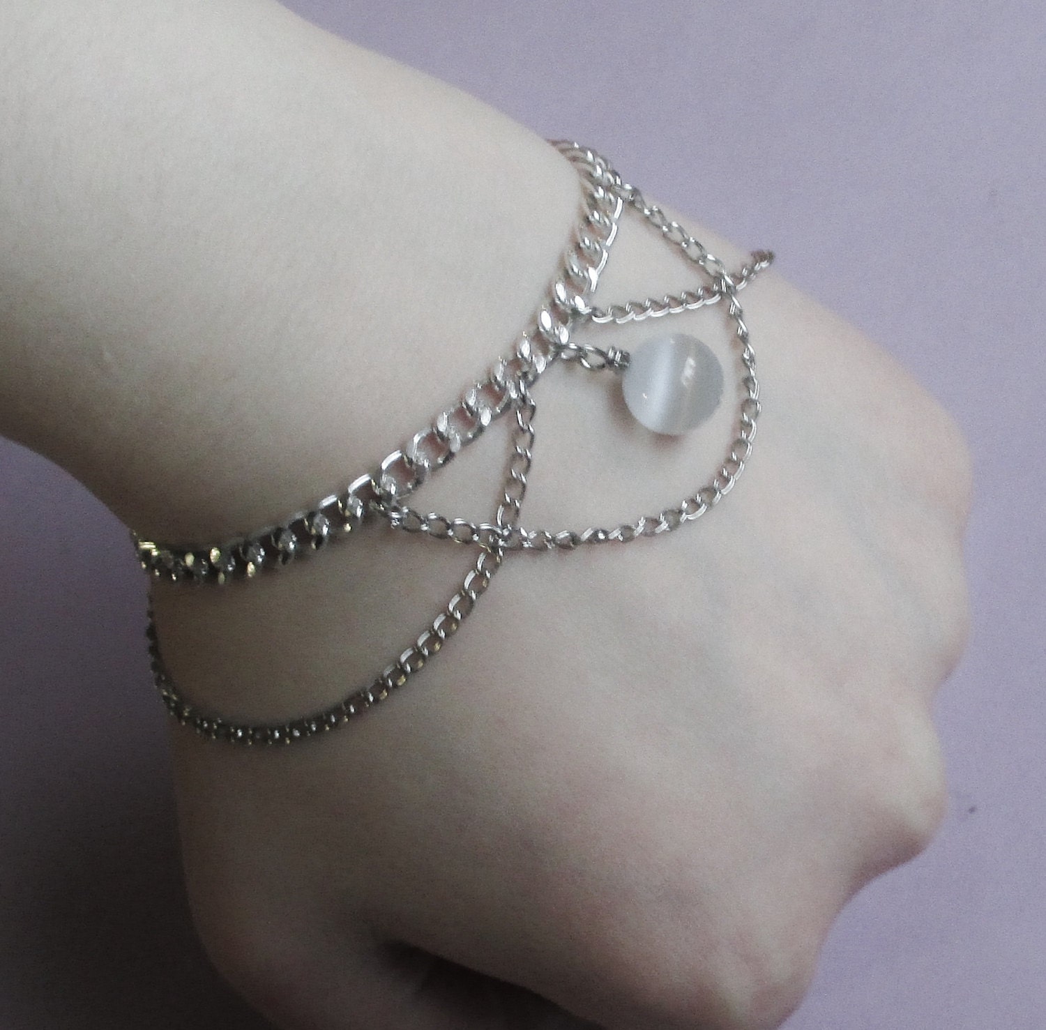 ethereal chain bracelet gothic pastel goth elven jewelry