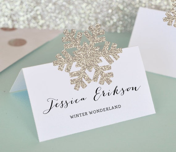 Snowflake Place Cards Gift Tags DIY Winter Snowflake Place Cards Gift Tags DIY Winter