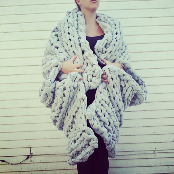 Super Chunky Knit Fleece Blanket Throw Size by lilyandpeabody