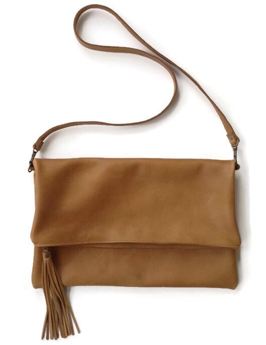 Large leather messenger bag and clutch in by AngelaValentineBags