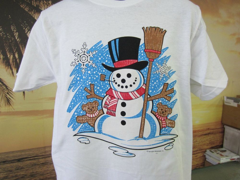 white snowman shirt