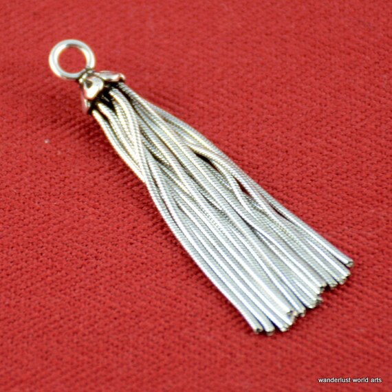 Tassel Sterling Silver Tassel Earring by WanderlustWorldArts