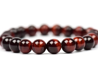 Red Tiger's Eye Bracelet Chakra Healing Gemstone Bracelet, Women's Fashion, Gemstone Bracelet, Handmade Jewelry, Gemstone Jewelry