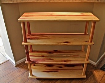 cedar book shelf, rustic book shelf, bookhelf, display shelf, furniture, shelf, library shelf, storage shelf, kids bookshelf, wooden shelf