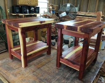 end table, night stand, side table. cedar night stand, cedar end table, rustic end table, rustic night stand