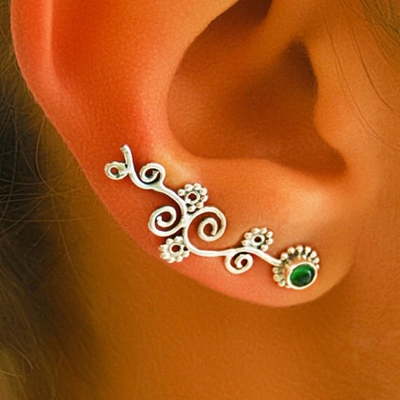 Silver Ear Climber Silver Ear Crawler Ear Climber Earrings
