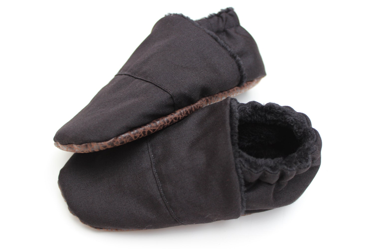 Fleece Lined Baby Shoes Cloth Baby Shoe Black by
