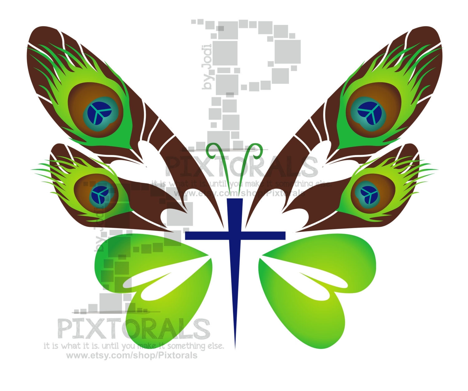 204 Religious Butterfly Cross Svg SVG PNG EPS DXF File