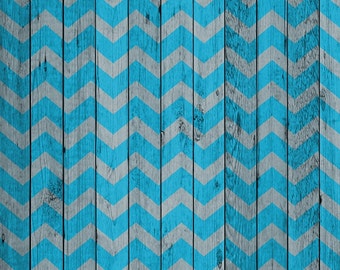 Photography Backdrop - Wood Boards - Blue or Pink Chevron - Chevron pattern on gray boards printed background - Wood photo backdrop