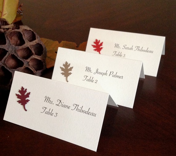 Items similar to Fall Wedding Place Cards - Entree Choice