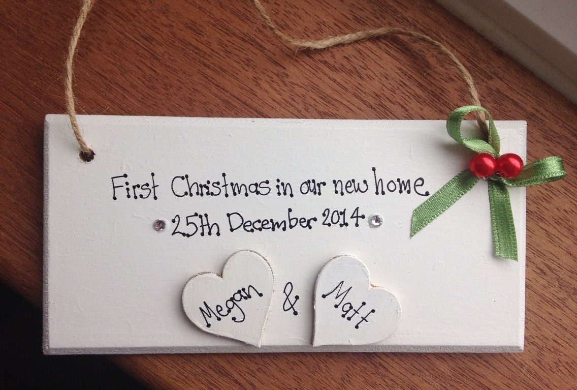 First christmas in our new home/first christmas as Mr & Mrs christmas personalised plaque gift