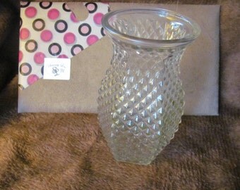 Hoosier Diamond Pattern Glass Rigged 7in Vase