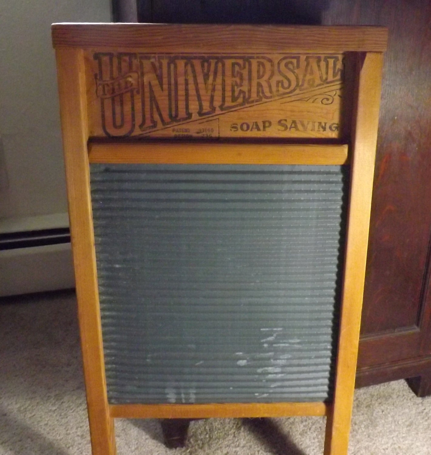 Vintage Wood and Metal Washboard National Washboard Co