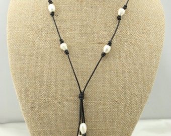 ETS-S082 Wedding necklace freshwater pearl necklace strand , cord ...