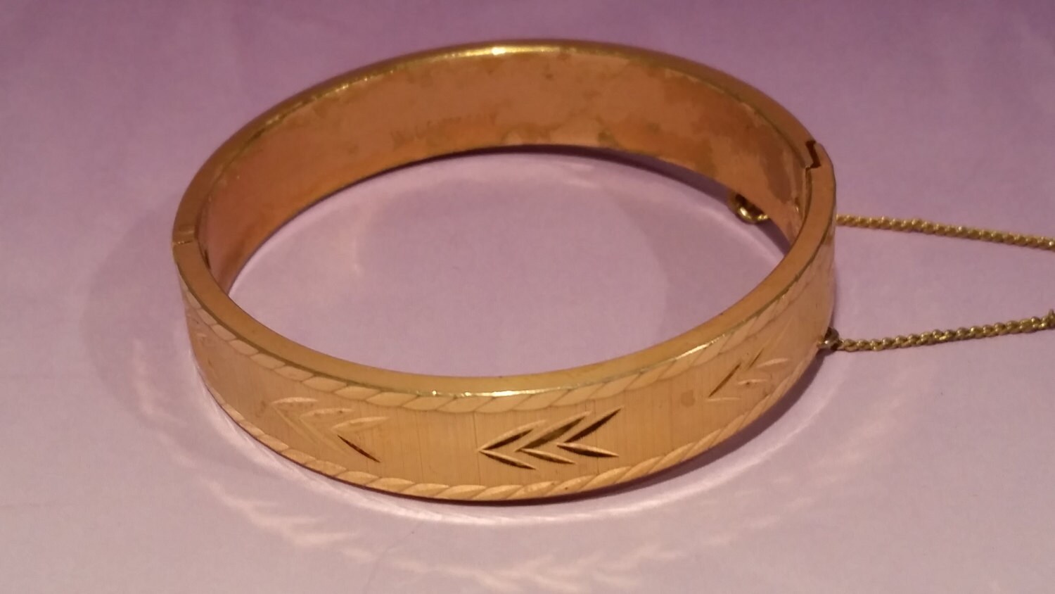 Gold Tone Bangle Bracelet West Germany by TreasureBeautiful