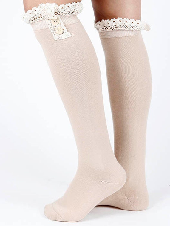 long sock boots beige