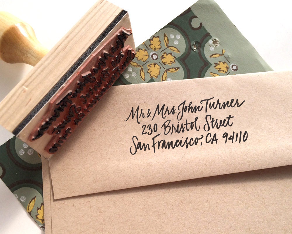Rubber Stamp for Envelopes Return Address Custom Design
