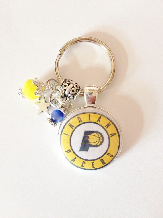 Items similar to PACERS Keychain INDIANA basketball Fans, Indiana Pacers keychain or necklace