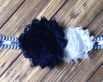 Dallas Cowboys inspired Shabby Flower Headband, Baby Headband, Toddler Headband, Girls Headband, Football Headband