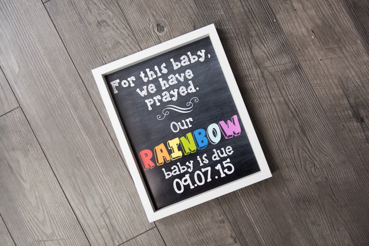 Rainbow Baby Announcement Baby after Miscarriage Chalkboard