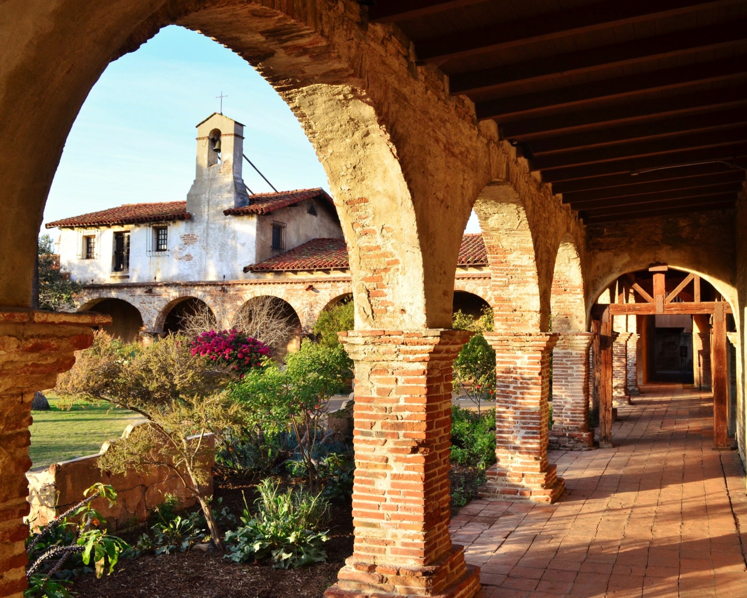 Courtyard Sunset At Mission San Juan Capistrano California