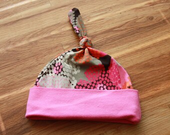 Baby Hat - Knot Hat - Baby Knot Hat - Baby Beanie - Infant Knot Hat - Floral Baby Hat - Newborn Hat - Newborn Beanie - Coming Home Hat