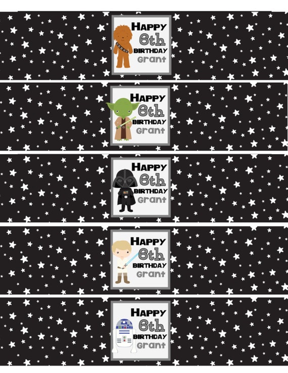 DIY Personalized Star Wars Water Bottle Labels by susanefird