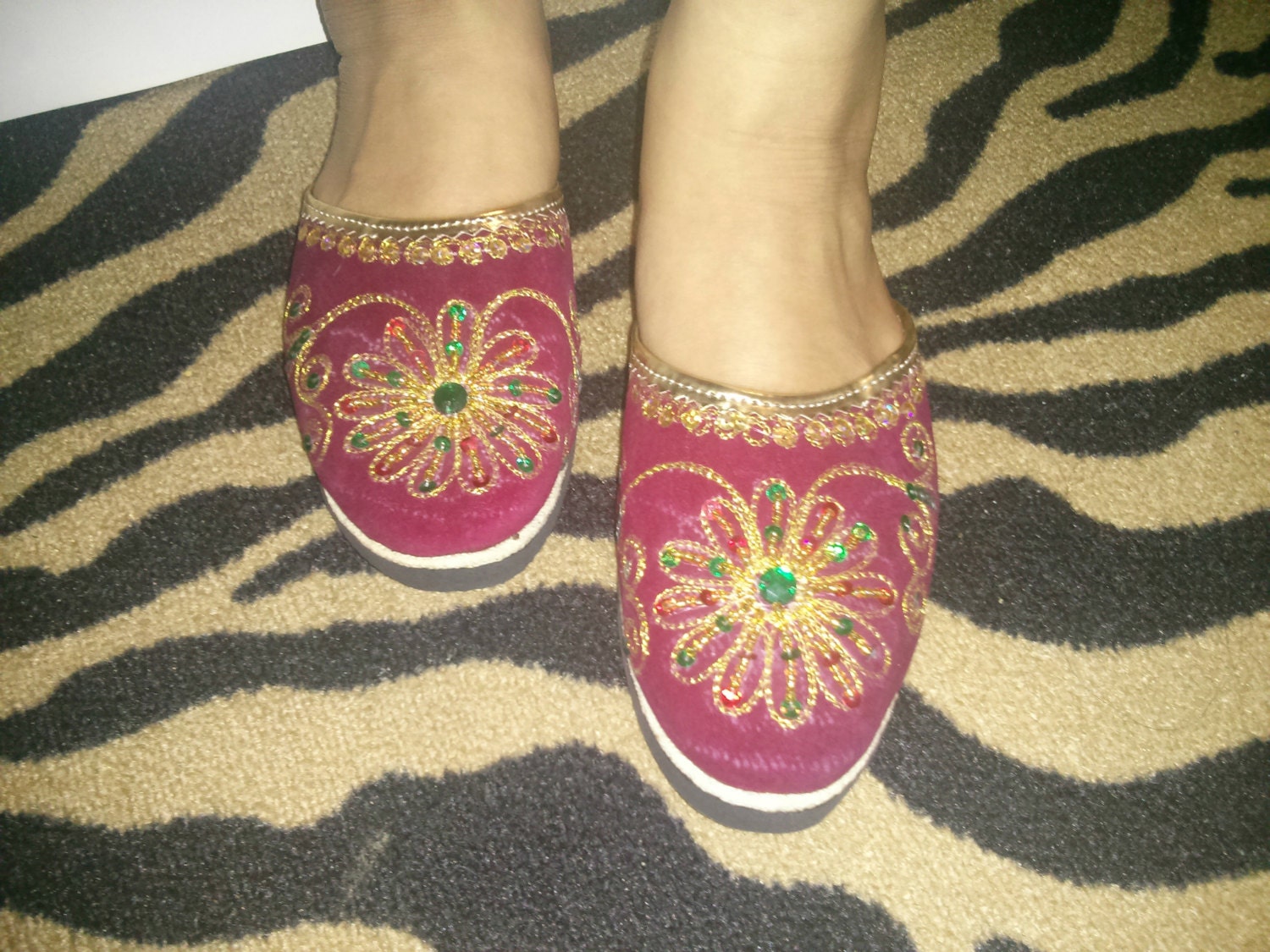 Handmade Nepalese Velvet shoes Womens shoes Wedding Sandals