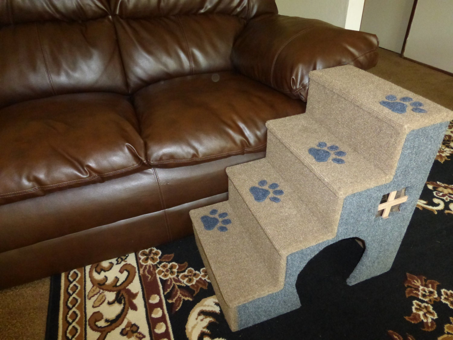 24 inches tall wooden dog steps pet stairs by PetLoversFurniture