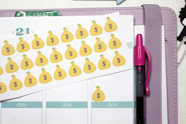 30 Money Bag Stickers Perfect for your Erin Condren Life