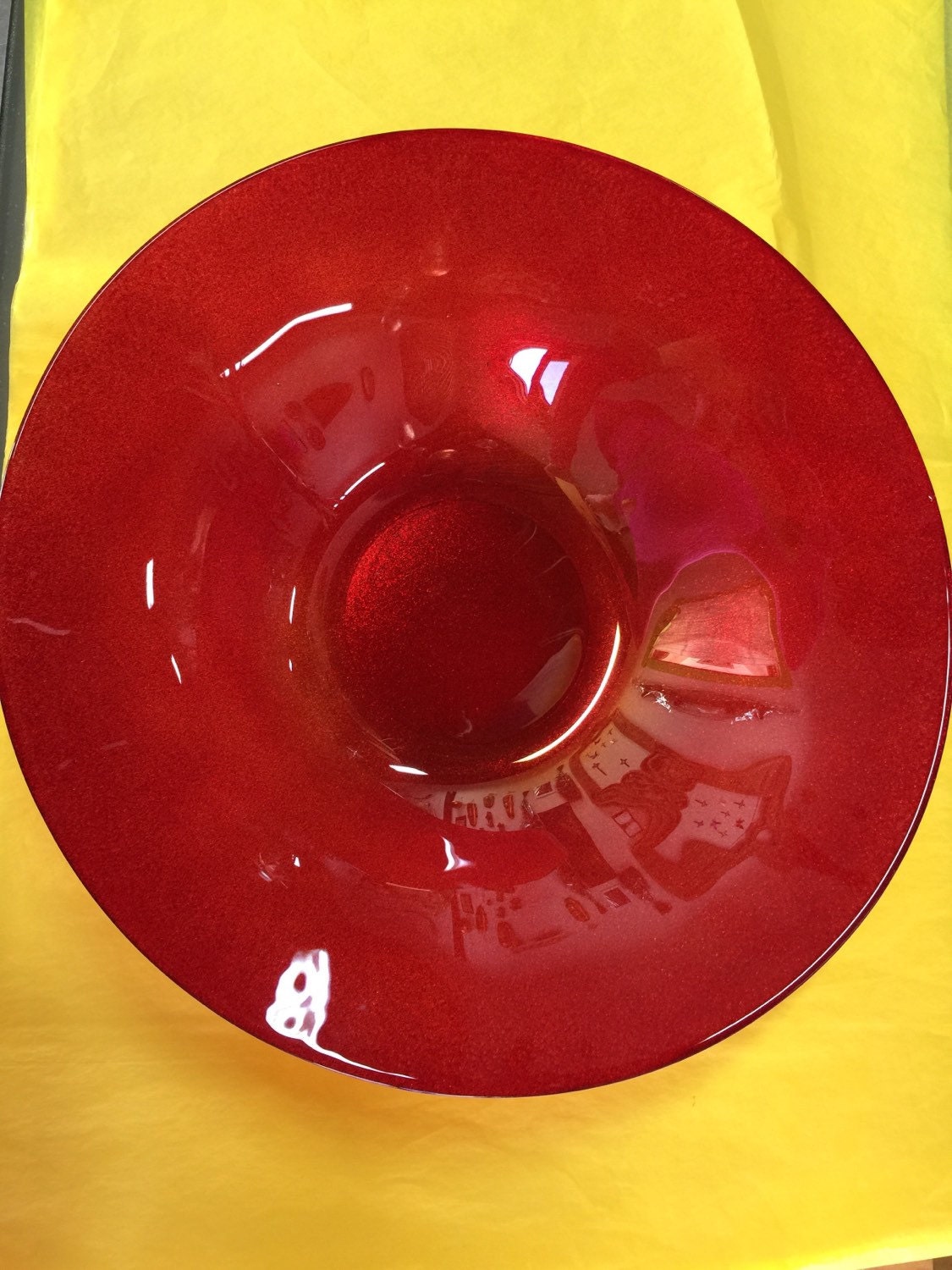 Bright Red Glass Plate. 15 in. by QuetzalArtGallery on Etsy