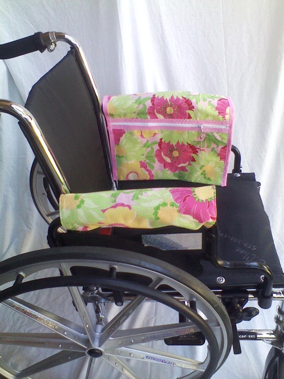 Wheelchair Armrest Pouch/Bag or Walkerlined zippered pocket