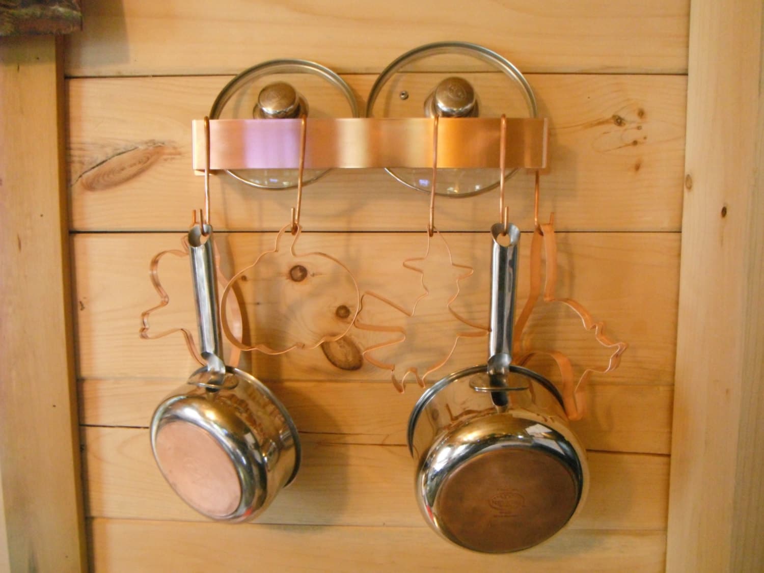 Wall Mounted Solid Copper Pot Rack 