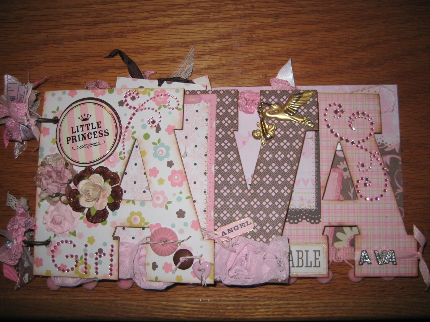 Custom Name or Word Chipboard Scrapbook Album 34 letters