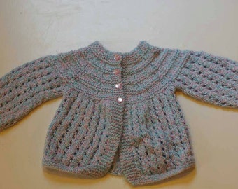 knitted baby sweater / crochet baby sweater / vintage baby sweater ...