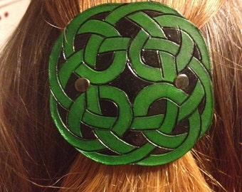 Leather Celtic Knot Barrette
