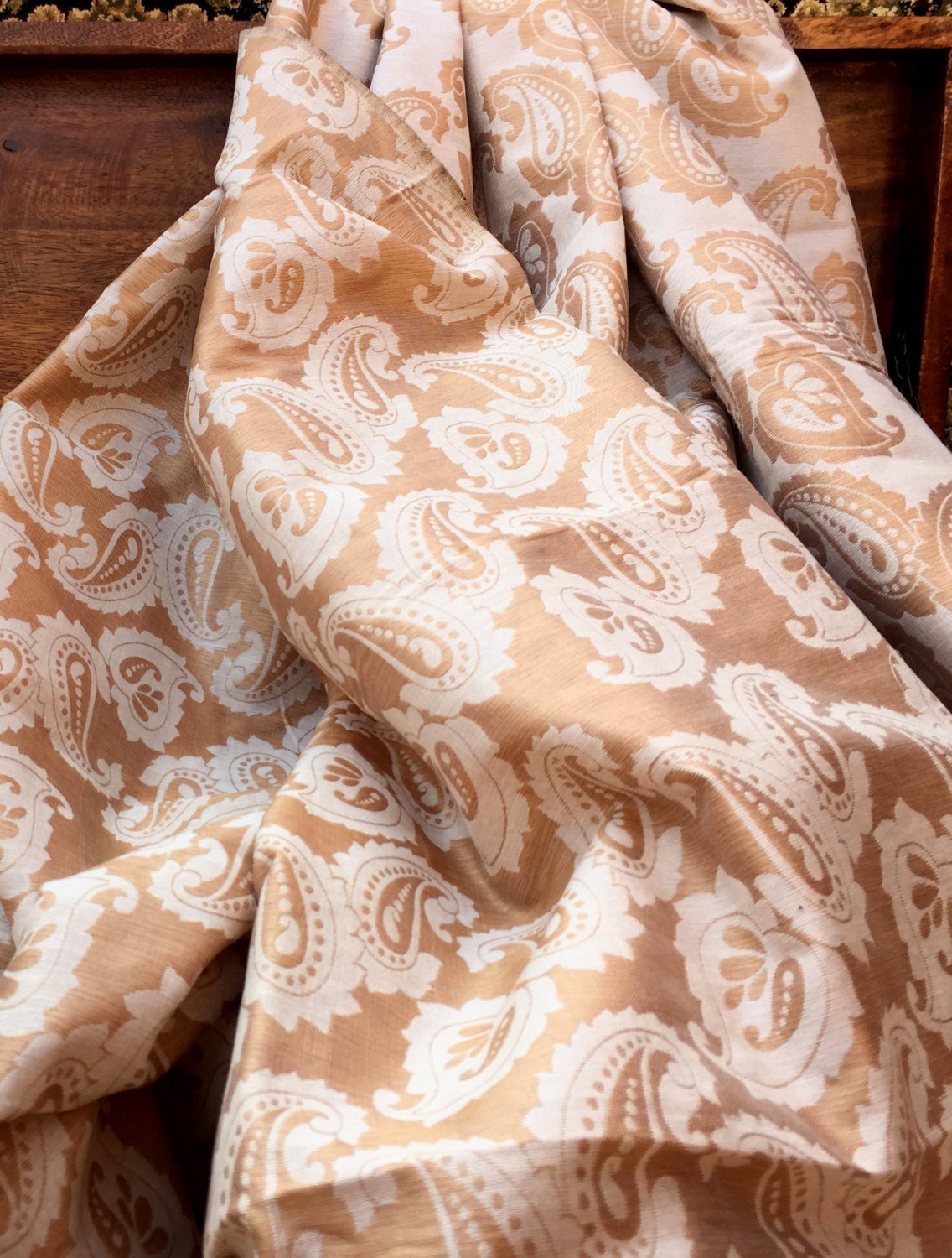 Indian Silk Cotton Jacquard weave fabric with Floral pattern